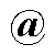 A circular icon with a stylized lowercase 'a' in black, enclosed by a thin black outline, displayed among other circular icons with varying internal patterns.