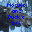 Pixelated blue text reads "Moosie and Duckie bffl" over a blurred background of dark gray, light blue, and white pixels.