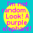 Yellow circular shape with pink text on cyan background, displaying 'I'm not random... Look! A purple elephant!' in four identical