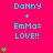 A bright pink background displays repeated cyan text 'Danny + Emma= LOVE!!' with green heart symbols animating vertically.