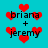 A turquoise background with red heart shapes and black text reading 'briana + jeremy' repeated in a pattern