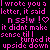 Pixelated text repeats across a black background, with pink and white lettering forming phrases like 'wrote you a letter' and 'it didn't make sense till I turned it upside down', accompanied by small heart symbols.