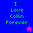 Four quadrants display 'I Love Collin Forever' text with a star icon changing color between blue and pink backgrounds.