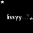 Black background with white text 'lissyy...' repeated , surrounded by small stars in varying positions and shades of gray