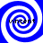Four identical blue and white spiral patterns arranged in a , each containing the text 'vincent' in black pixelated font