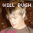 Pixelated image with white text 'WILL PUGH' above a blurred figure against a brown background.