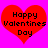 Two identical red heart shapes on a bright pink background with black text reading "Happy Valentines Day" inside each heart.