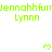 Green pixelated text 'Jennahhfurr' and 'Lynnn' repeated across white background with green heart symbols, partially cropped at bottom right.