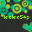 Pixelated green and cyan circular patterns with a dark background, featuring bright yellow-green text reading 'leeees54p' in the lower center.
