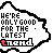 25 pixel-art icons with white speech-bubble shapes on gray background, each displaying 'WE'RE ONLY GOOD FOR THE LATEST trend' text and distinct color variations
