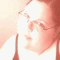 A person with glasses appears in multiple color-filtered views: red-tinted, black-and-white inverted, grayscale, purple-toned, and a blank frame.