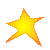 Two identical pixelated yellow-orange stars with orange outlines on a gray background, positioned side-by-side.