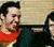 Three people sit together in a , two with dark hair and one with light brown hair; the bottom image shows only the middle person covering their face