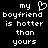 Pixelated text on black background with heart symbol replacing 'o' in 'my' on left side.