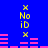 Blue background with yellow 'No iD' text and pink horizontal bars arranged in two vertical , each with four 'X' symbols at top and bottom