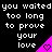 Black background with repeated white pixelated text and pink triangular shapes containing heart symbols.