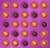 Grid of square tiles on purple background; some tiles glow orange, others dark brown; no visible text or motion.