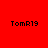 Four identical pixelated text displays of 'TomR19' arranged in a with red, pink, white, and light pink backgrounds