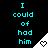Pixelated cyan text on black background with white triangular corner icons showing heart symbols in different states.
