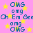 Pixelated text and yellow stars on a pink background with no visible animation changes.