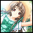 Pixelated anime-style character with brown hair and red eyes, wearing a green and white outfit, positioned next to text reading 'Anime IM' and 'com' on a black background.
