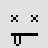 Two identical black pixelated X shapes above a single black T-shaped figure on light gray background.