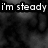 Black-and-white pixelated image with text overlays reading "i'm steady" top-left, "but i'm starting 2" top-right, and "S'H'A'K'E" bottom-left.