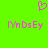 A bright green background features a pink pixelated heart symbol above two identical lines of pink pixelated text reading 'IVnDsEy' with slight color bleeding.