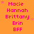 A static orange background displays four of pink text listing names and 'BFF' with small pink stars scattered throughout