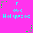Pixelated text 'I love Hollywood' on bright pink background with green and gray star-shaped elements, animated star positions.
