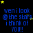 Blue text on black background reads "wen i look @the stars i think of YOU!!" with yellow and brown star icons scattered around.