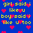 Blue background with yellow text repeating 'girl said i like u' and 'boy said i like u too', interspersed with pink pixelated hearts.