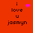 Red background with black text reading 'i love u jasmyn' and a pink heart symbol that changes from solid to pixelated in different frames.