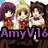 Pixelated anime-style group of characters with text overlays, featuring three figures in top-left and bottom-left