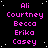 A static digital image displays a of names in pink text on a black background with white speckles, featuring four and six of repeated names