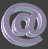 Animated @ symbol icon with purple and teal gradient, rotating in a 4x3 contact sheet of sampled frames showing sequential motion across all visible frames.