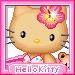 Hello Kitty avatar with pink flower, bikini top, and 'HelloKitty' text in a of showing eye expressions