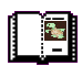 A sequence of 14 pixel-art frames showing an open book with a green turtle illustration on the right page, pages flipping in various states.
