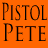A 3x2 contact sheet of a Pistol Pete mascot animation with orange and white color scheme, showing text variations and character expressions across frames.