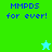 Pixelated text 'MMPDS for ever!' on green and cyan backgrounds with a star icon changing color.