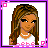 Pixel art buddy icon featuring a cartoon character with long brown hair and a white top on the left, paired with a pink heart-shaped frame containing the name "Cassidy" on the right.