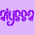 Purple pixelated text spelling 'alyssa' on a light purple background with white dot accents.