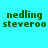 Four pixelated text display "nedling steveroo" in green on cyan and blue backgrounds with no visible animation changes