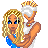 Pixel art of a blonde woman in blue and white hugging another figure, with text elements reading "barbie", "loves", and "ken" on pink backgrounds.
