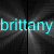 Two cyan-outlined heart shapes on a dark background, with text labels 'brittany' and 'Jeffrey' in cyan lettering.