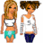 Pixelated image of two female figures with text 'Kasey and Amanda BFF' in multiple color variations.
