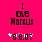 A bright pink background displays the text 'I love Marcus' with a date '8.8.07' and a white star symbol, where the star's pixels shift position between frames.