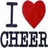Pixelated graphic shows 'I' in dark gray, red heart symbol, and 'CHEER' text below on white background.