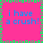 A bright pink square icon with a green and gray pixelated border, displaying blue text "i have a crush!" in four identical quadrants.