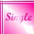 Two side-by-side animated frames of a pink-themed buddy icon showing the word "Single" with heart symbols, displayed in a contact sheet layout.